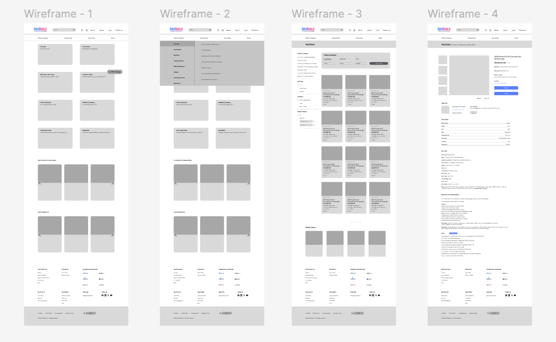 GovDeals Wireframe